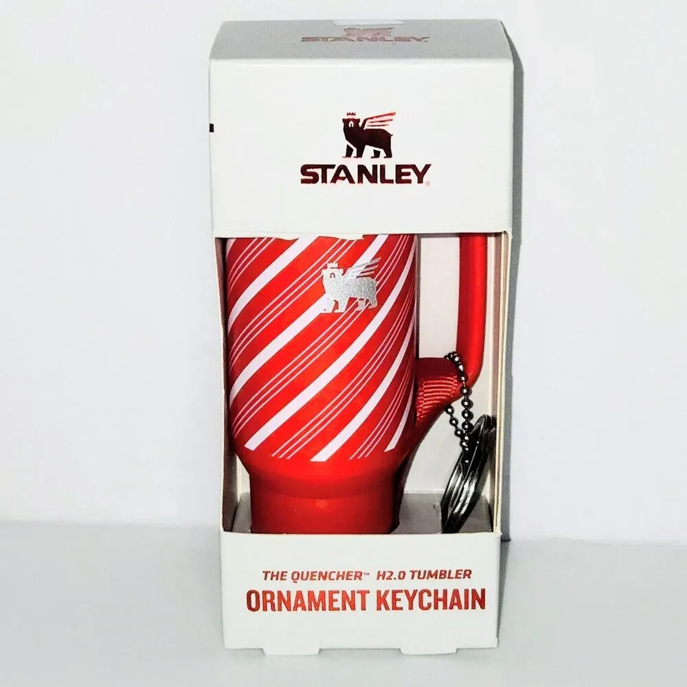 STANLEY Keychain Mini Quencher H2.0 Tumbler Ornament Limited Ed. Candy Cane NEW